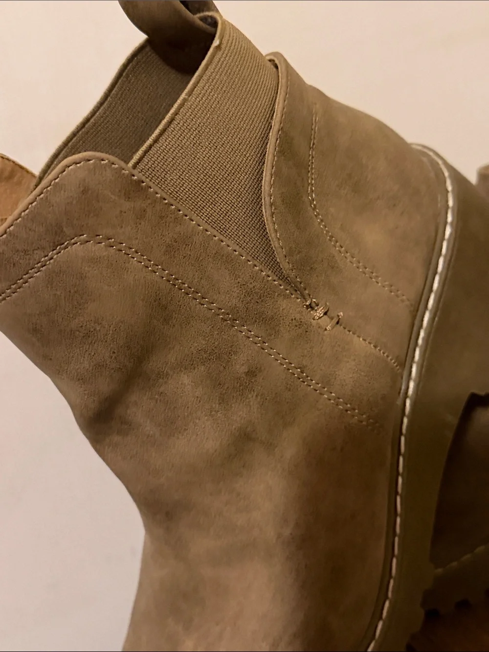 DV by Dolce Vita Taupe Suede-Look Lug Sole Ankle Boots